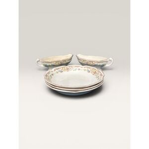 1930's Mildred bowls and two Gravy Bowls by Mount Clemens Pottery.